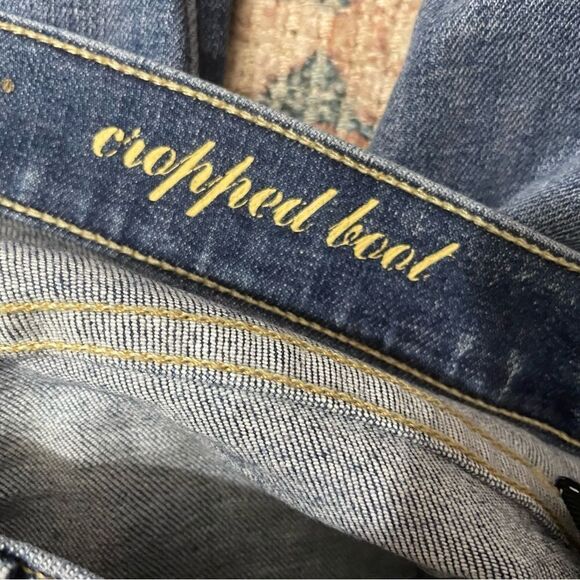 7 For All Mankind Cropped Boot Cut Fringe Ankle Jeans Size 25 - Picture 7 of 8